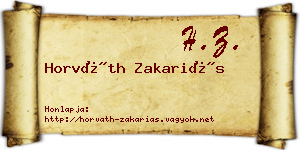 Horváth Zakariás névjegykártya